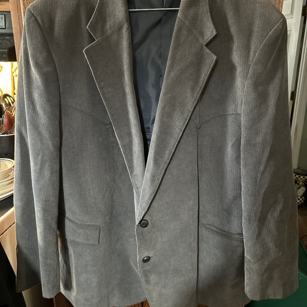 Men’s western corduroy suit coat Dk Gray size 42R